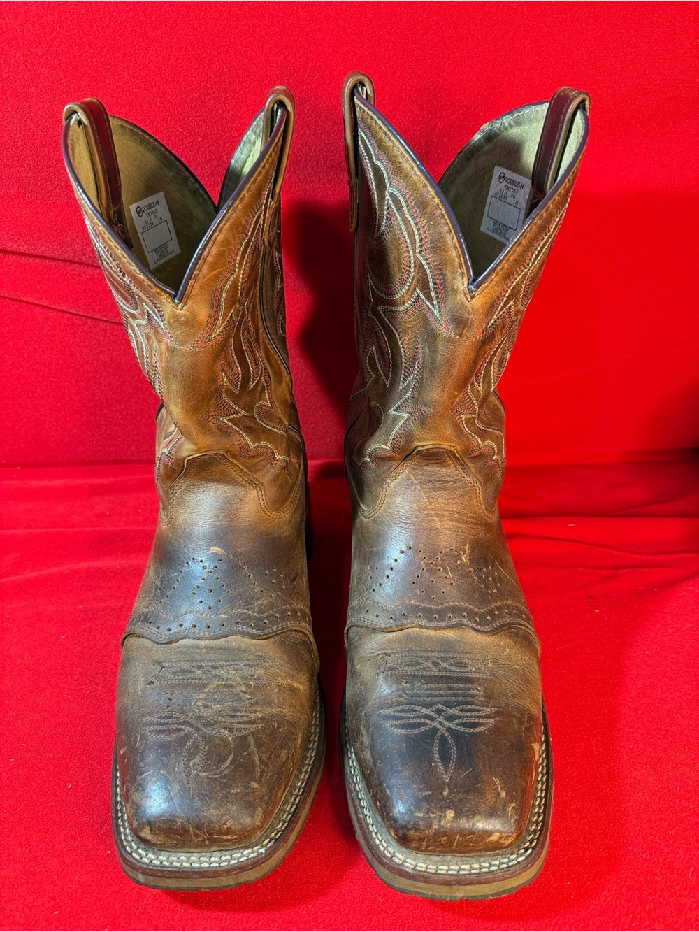 Double H Distressed Brown Leather Cowboy Boots